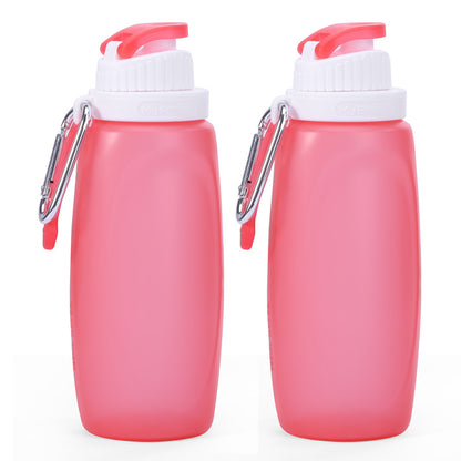 Foldable Silicone Water Bottle - Gray Black