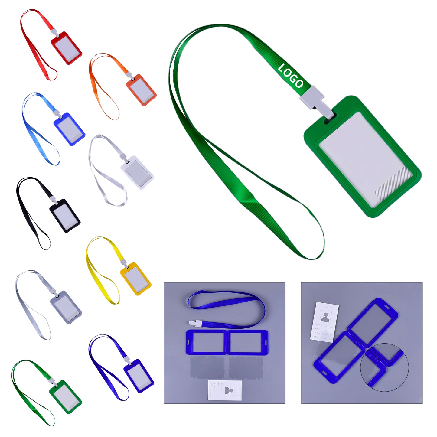 Colorful ID Badge Holders with Lanyards for Work, School &amp; Events