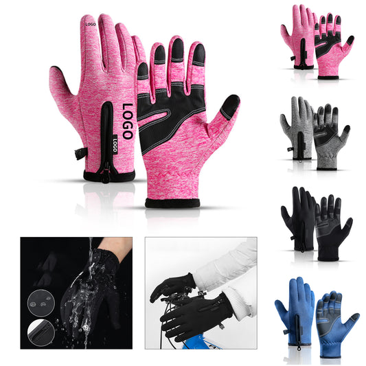 Touchscreen-Compatible Winter Gloves for Skiing and Cycling, Waterproof &amp; Warm - Black