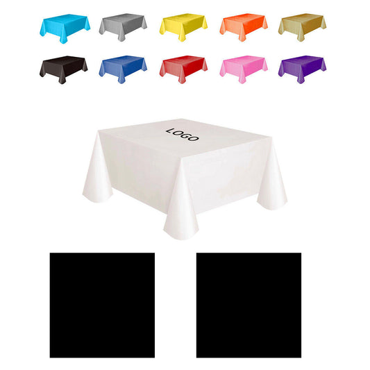 Disposable Solid Color Tablecloth 137x183cm - Oil-Proof for Parties and Events - White