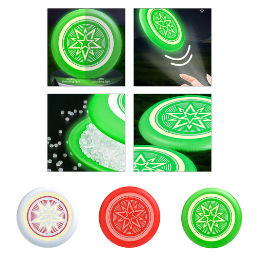 Glow-in-the-Dark Flying Disc - Safe, Soft, and Returnable Toy for Kids and Family Outdoor Games - White