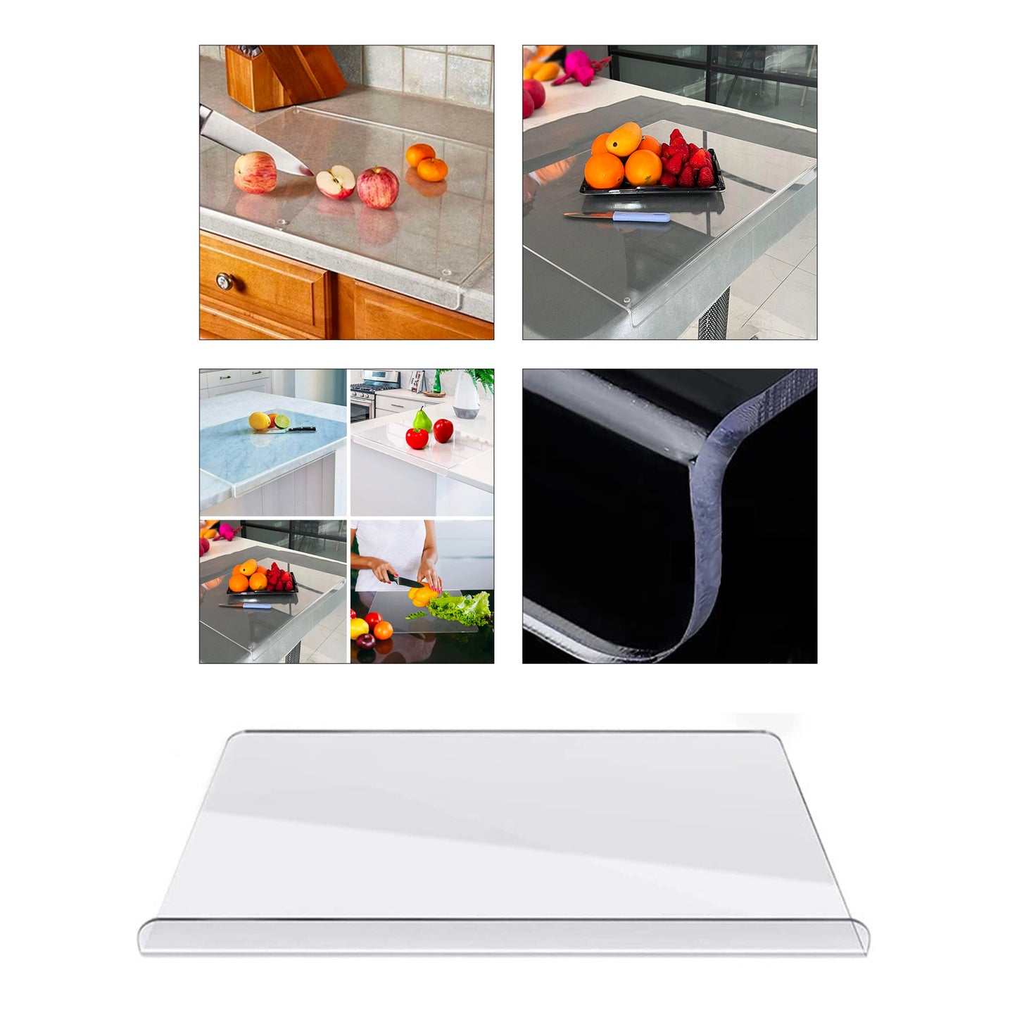 Acrylic Cutting Board for Kitchen Food Prep - Clear