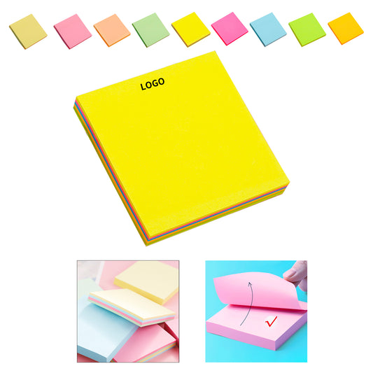 Fluorescent Sticky Notes, Removable Adhesive Memo Pads