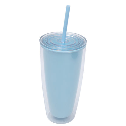 Double Wall Insulated Tumbler with Straw and Lid