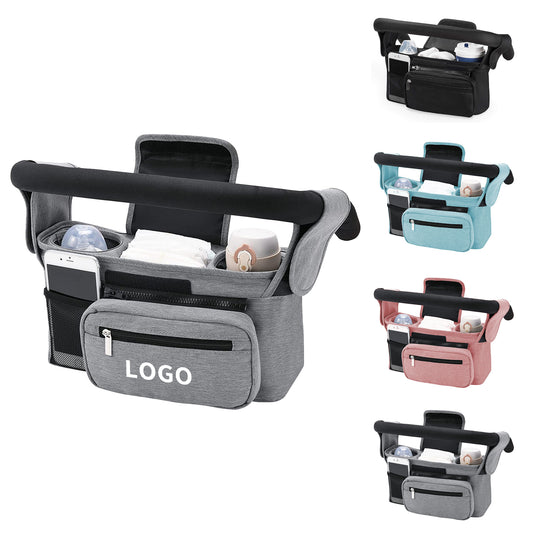 Organizer Mommy Handbag with Insulated Cup Holders - Blue