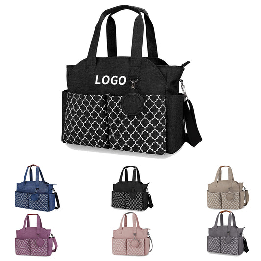 Versatile Diaper Tote Bag with Multiple Pockets - Pink
