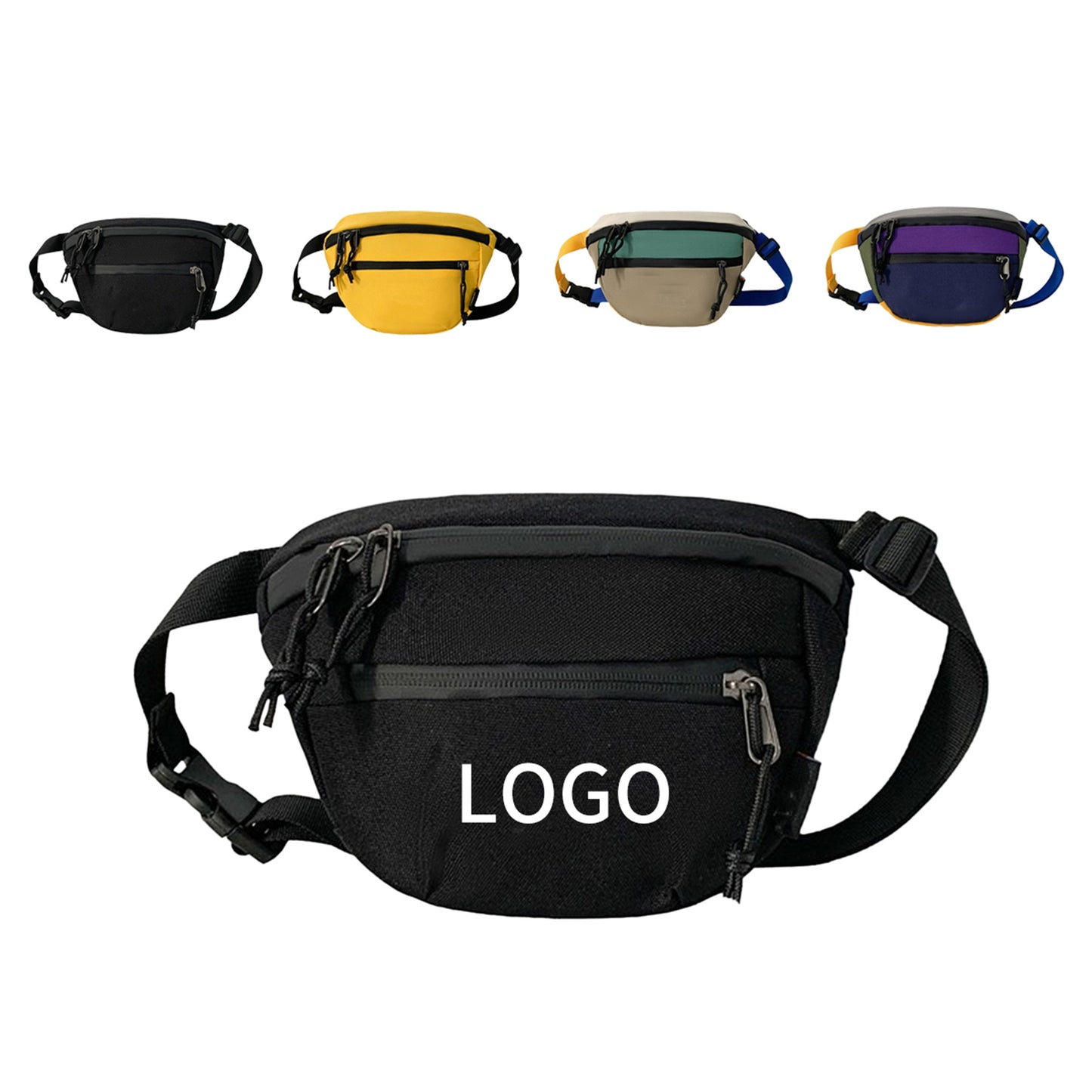 Adjustable Fanny Pack with Multiple Compartments - Purple/Blue