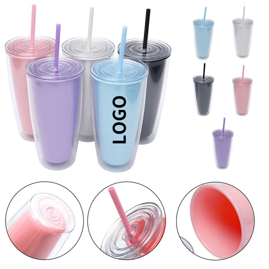 Double Wall Insulated Tumbler with Straw and Lid