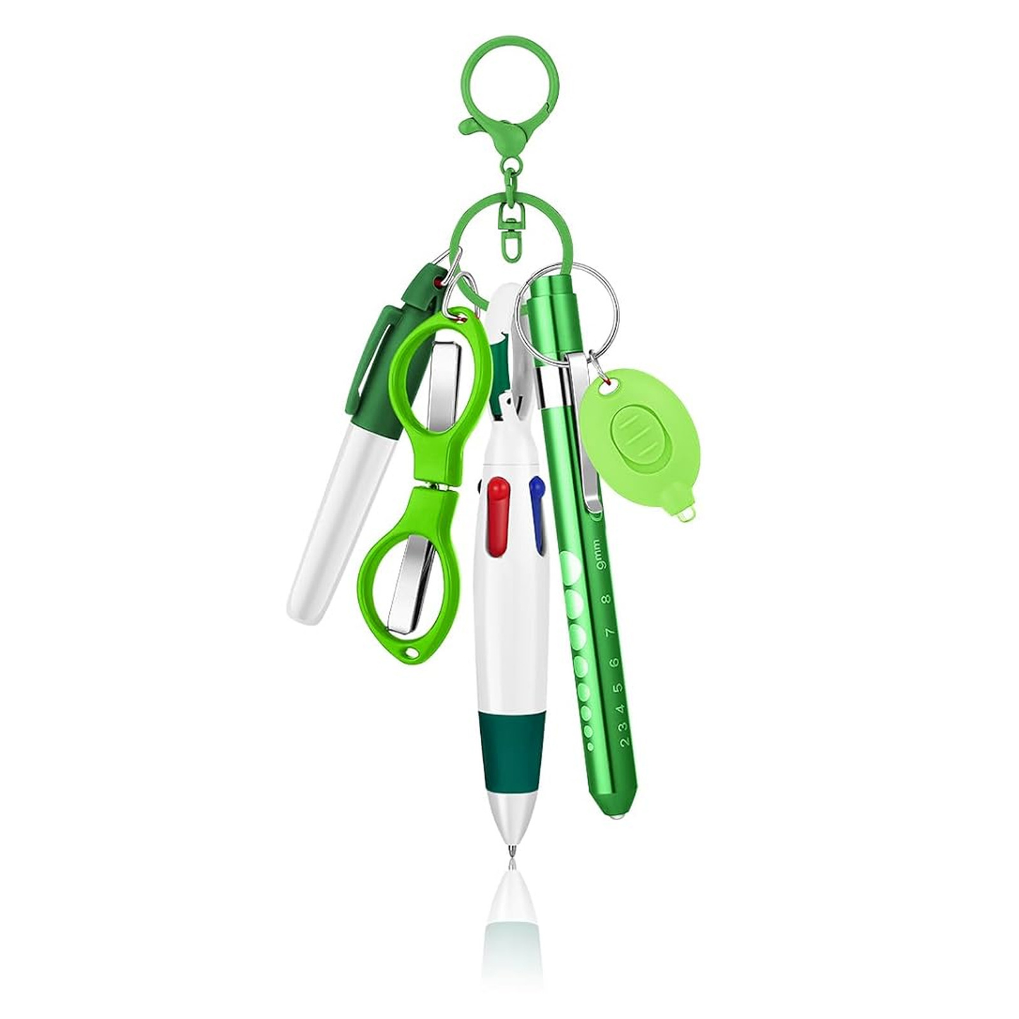 6-in-1 Shuttle Pens Retractable w/ Carabiner Keychain