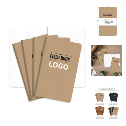 80 Pages 40 Sheets 5" x 8" Kraft Dot Graph Memo Book Field Notebook - Kraft