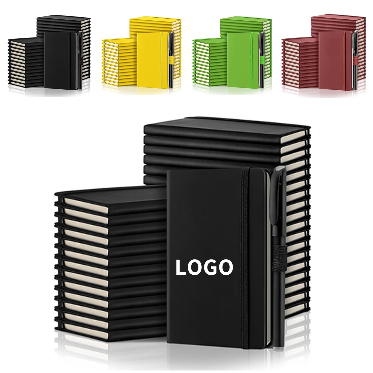 3.7 x 5.7 Inch 100 Lined Pages 50 Sheets Ruled Pocket Notebook Journals with Pens - Purple