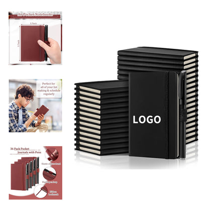 3.7 x 5.7 Inch 100 Lined Pages 50 Sheets Ruled Pocket Notebook Journals with Pens - Purple