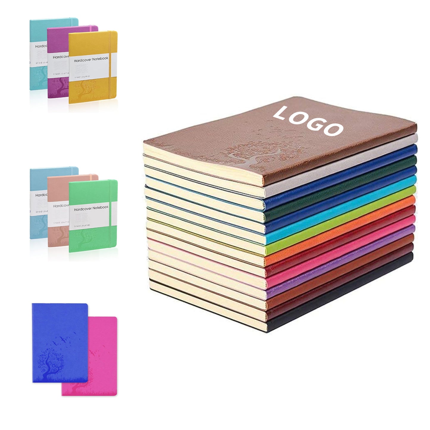 5.63 x 8.07 inch 64 Sheets 128 Pages A5 Size Writing Journal Notebook PU Leather Colorful Journals - Purple