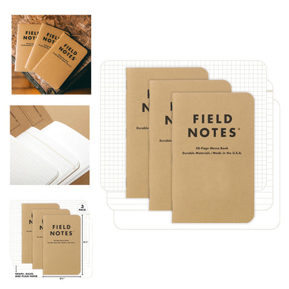 48 Page 3.5" x 5.5" Ruled Lined, Pocket Notebook - Kraft