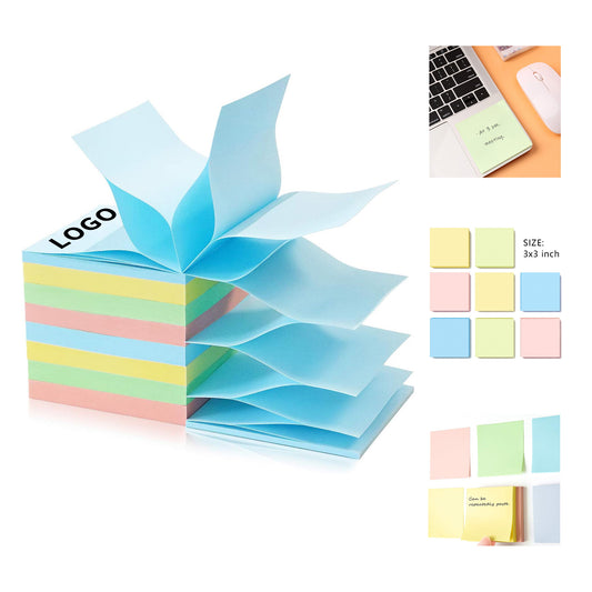 3 in x 3 in 80 Sheets Refills Pastel Colors Pop Up Sticky Self-Stick Notes Pads