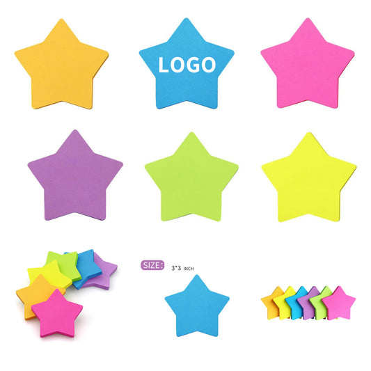 3 x 3 in 75 Sheets Star Shape Sticky Notes - Paper