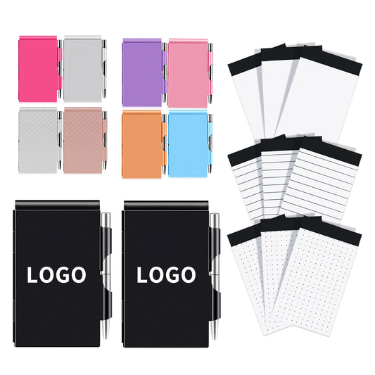 Metal Pocket 60-Page Sheets Notebook Holder with Pen Set - Metal