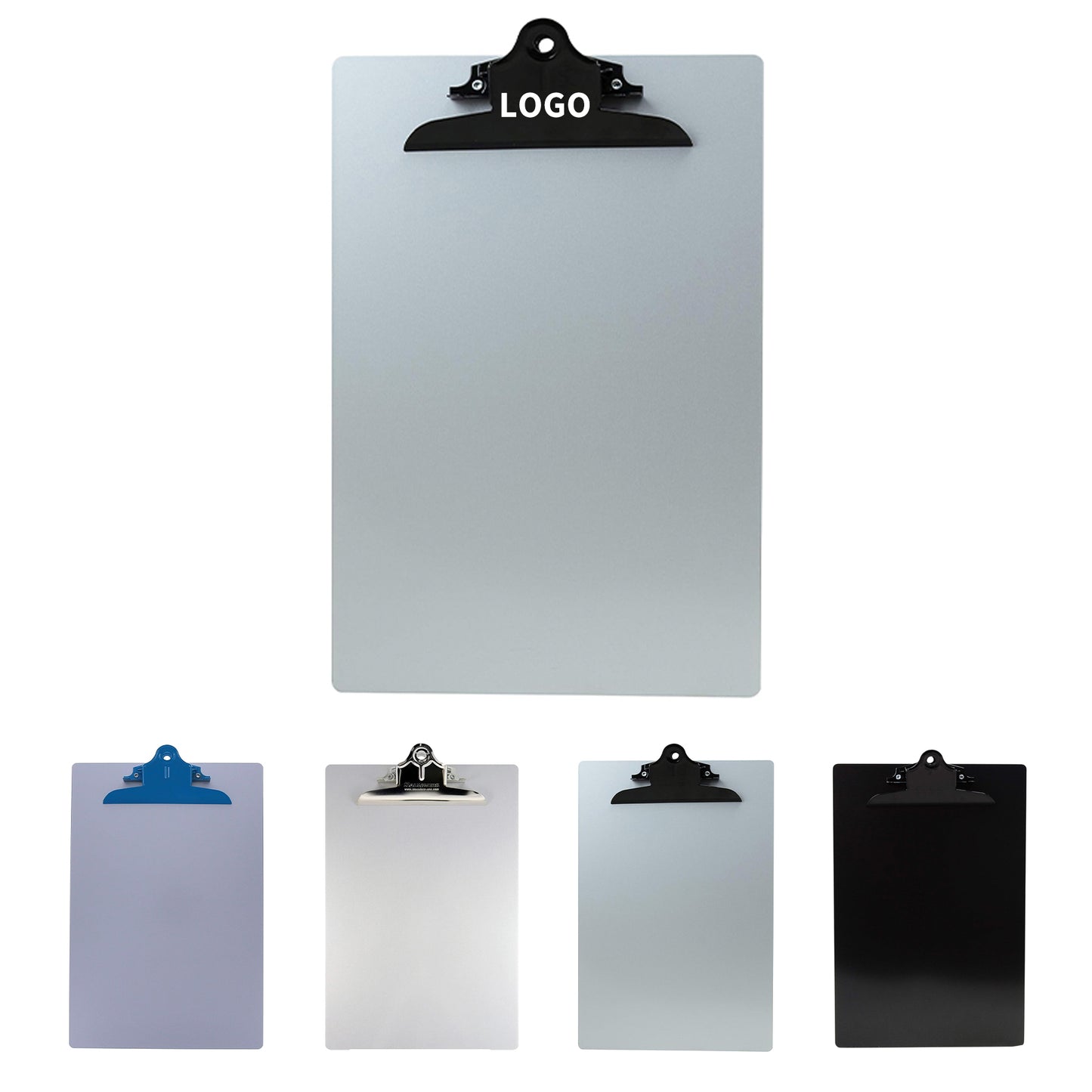 8.5 x 11 inch Black Recycled Aluminum Clipboard with Black Clip