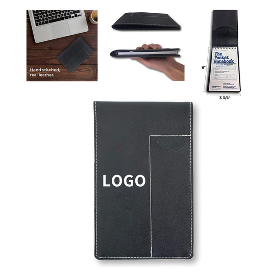 3-3/4" x 6" Portage Notepad Holder Leather Pocket Notebook Cover - Leather