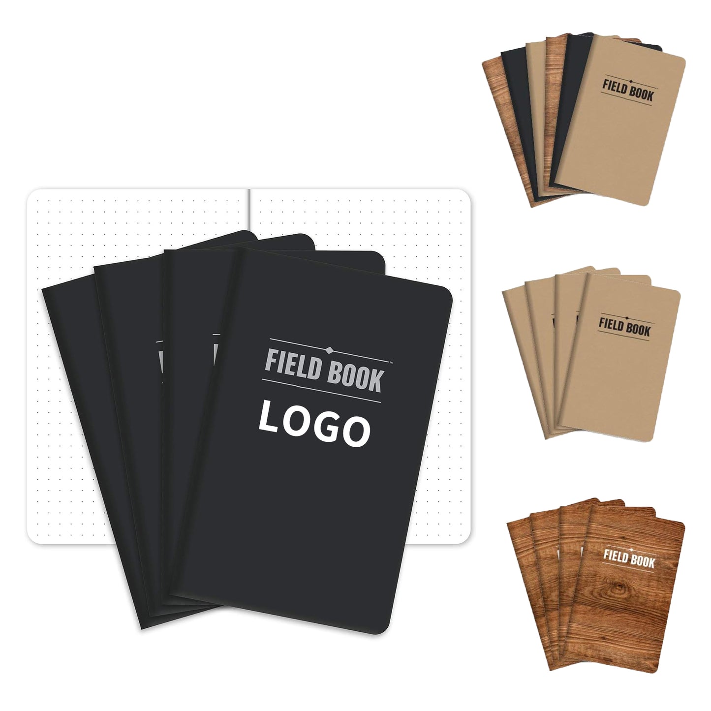 5" x 8" 80 Pages 40 Sheets Field Dot Graph Notebook Journal - Black