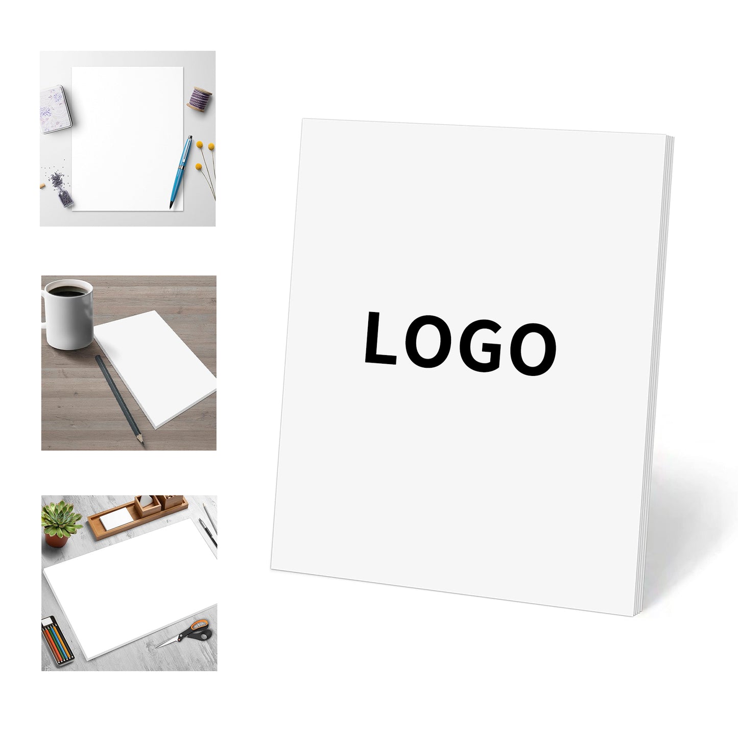 50 Sheets 8.5 x 11 Inches Plain White Luxury Memo Scratch Pad Blank Notepad - White
