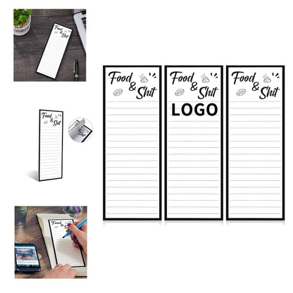 3 x 8 Inch 50 Sheets Magnetic List Notepad Funny Grocery List - White