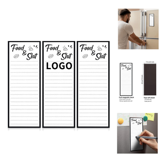 3 x 8 Inch 50 Sheets Magnetic List Notepad Funny Grocery List - White