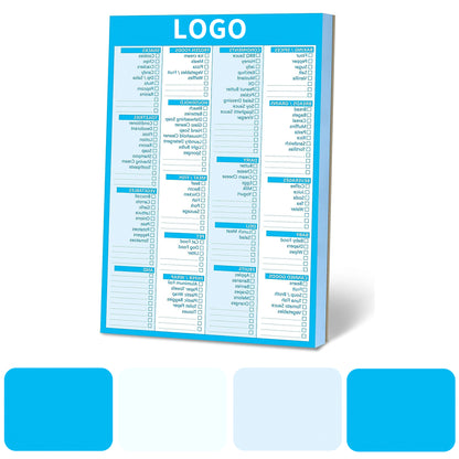 6" x 9" 90 Pages Grocery Shopping Weekly Planner List Note Pad with Magnet Mountings - Blue