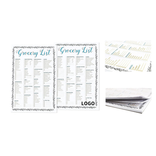 100 Sheets 9.25 x 6.25 In Magnetic Grocery List Pad for Fridge - White