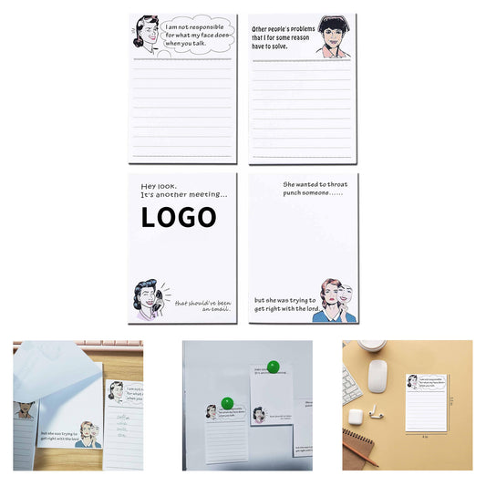 4 x 5.5 in 50 Sheets Funny Novelty Memo Pad - White