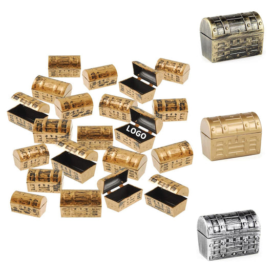 1.5 Inch Plastic Chests with a Gold Finish Mini Pirate Treasure Chests - Gold