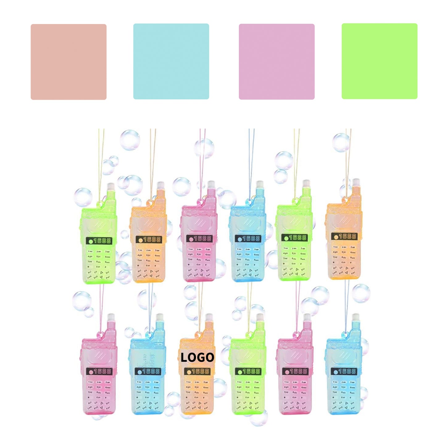 4 Inch Cell Phone Bubble Necklace with Hanging Cord