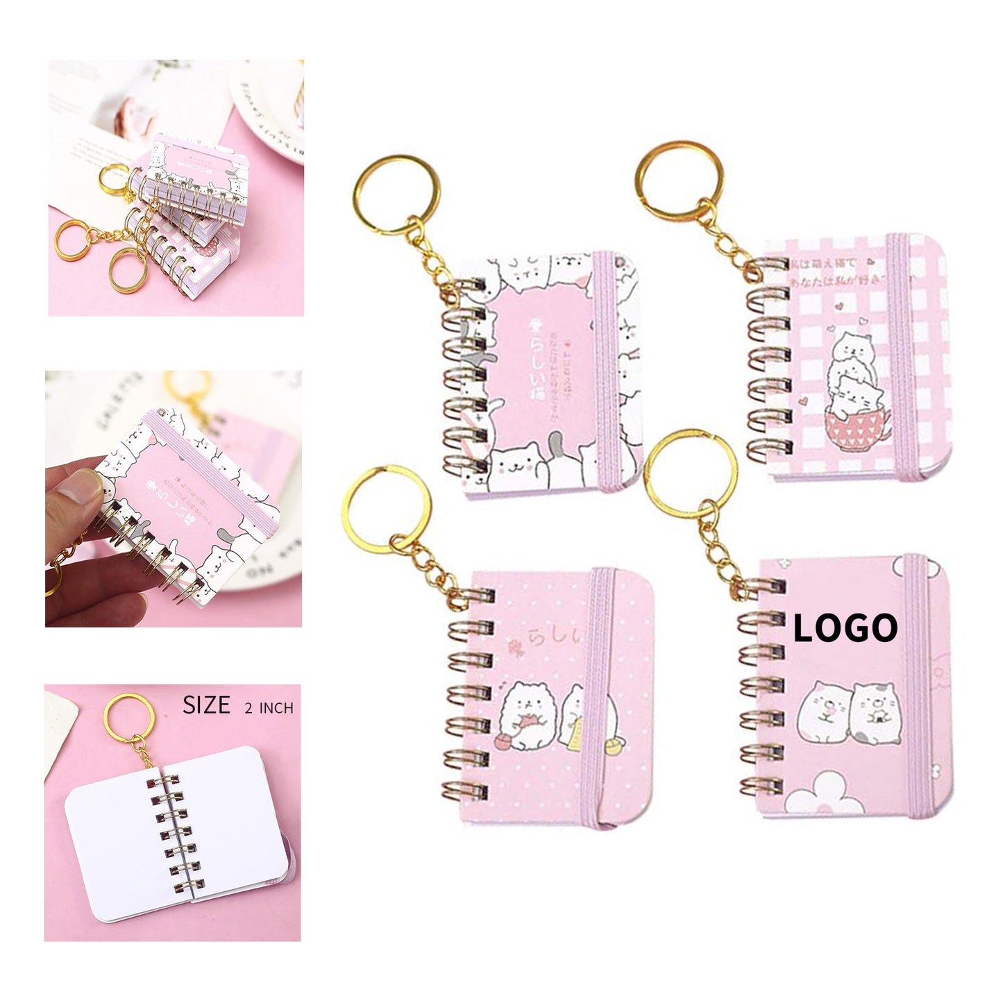 Mini Notebook Keychain Hanging Notebook Keychain