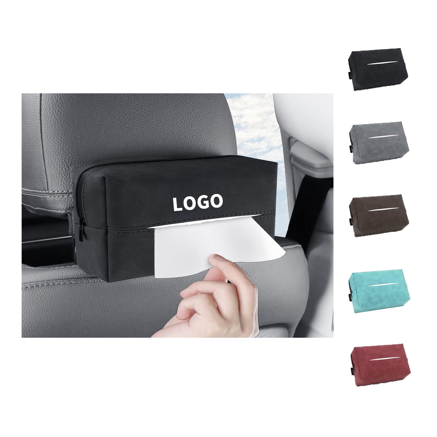 7.28in x 4.92in x 2.75in Car Sun Visor Tissue Box for Seat Back