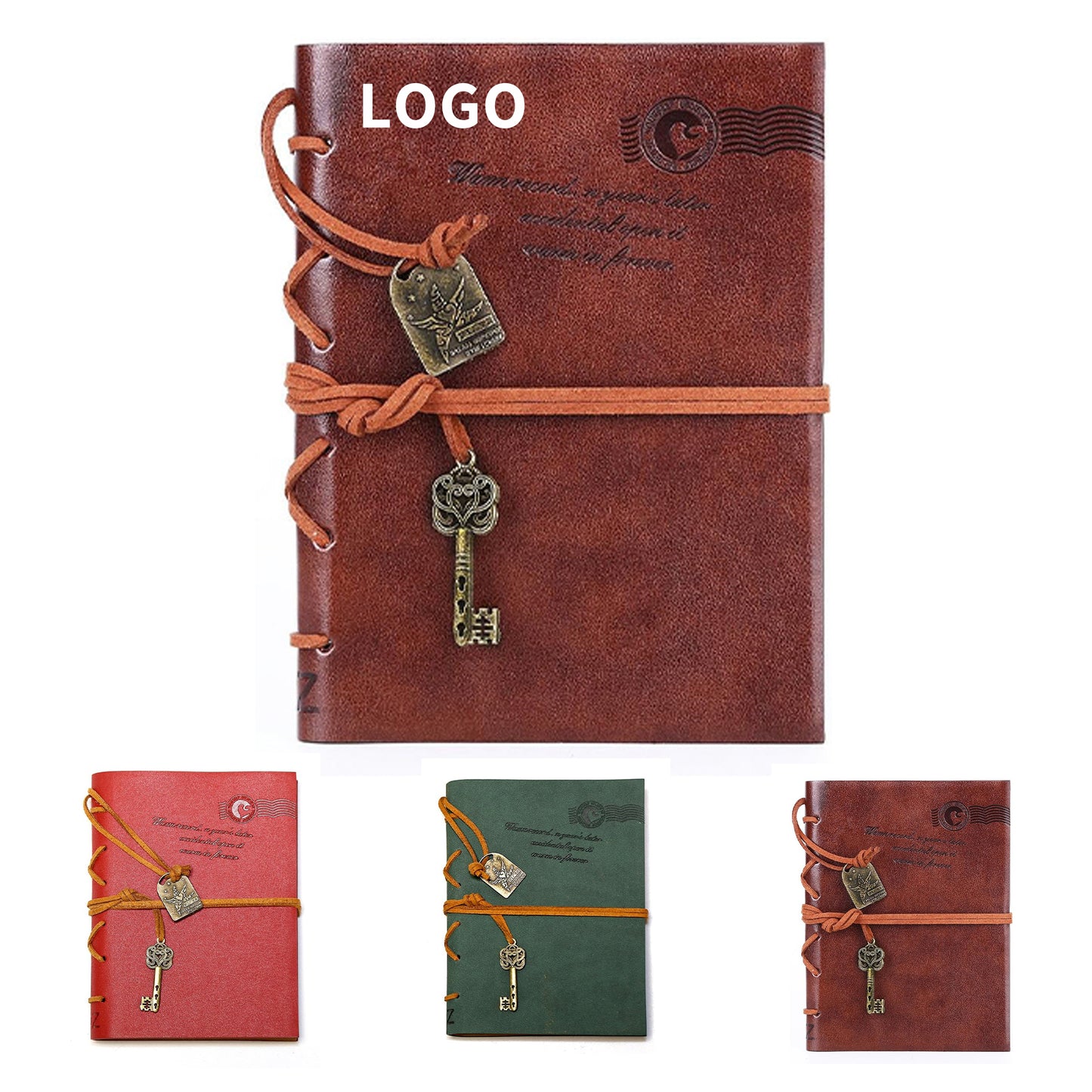 160 Sheets 320 Pages 5 Inches Blank Paper Leather Writing Journal Notebook - Green