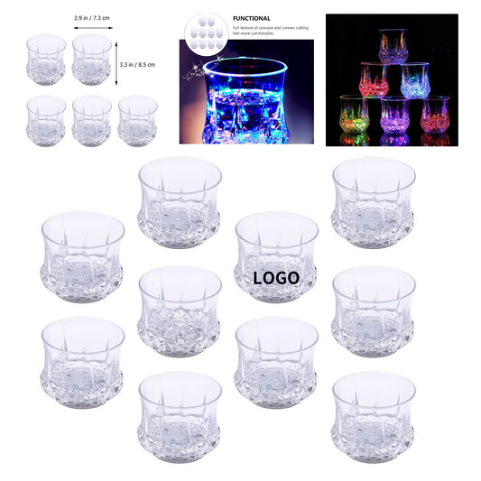 Led Flash Light Up Cup Multicolor Tumblers Bar Night Club Party Drinking Glasses - Clear