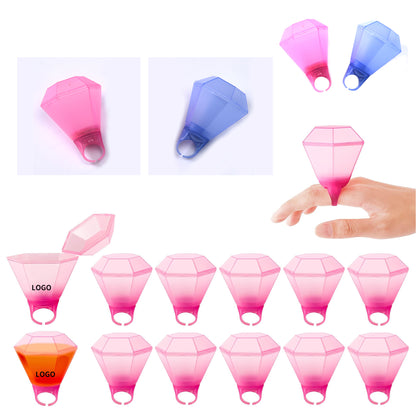 3.26" x 2.36" Plastic Wedding Ring Bachelorette Led Light up Plastic Flash Ring Shot Glass - Red