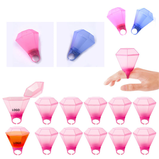 3.26" x 2.36" Plastic Wedding Ring Bachelorette Led Light up Plastic Flash Ring Shot Glass - Red