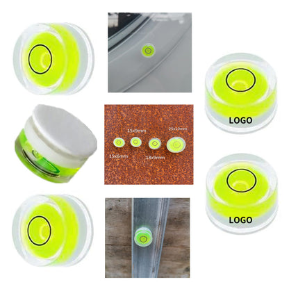 Small Circular Double Sided Adhesive Bubble Spirit Level - Clear