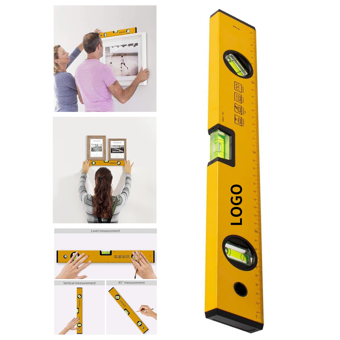 16-Inch Magnetic Torpedo Level and Ruler - Yellow