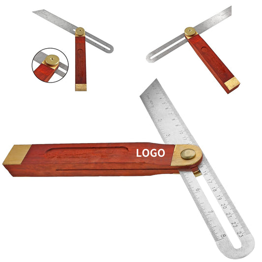 9 Inch Multi Angle Sliding T-Bevel Angle Ruler Protractor - Wood
