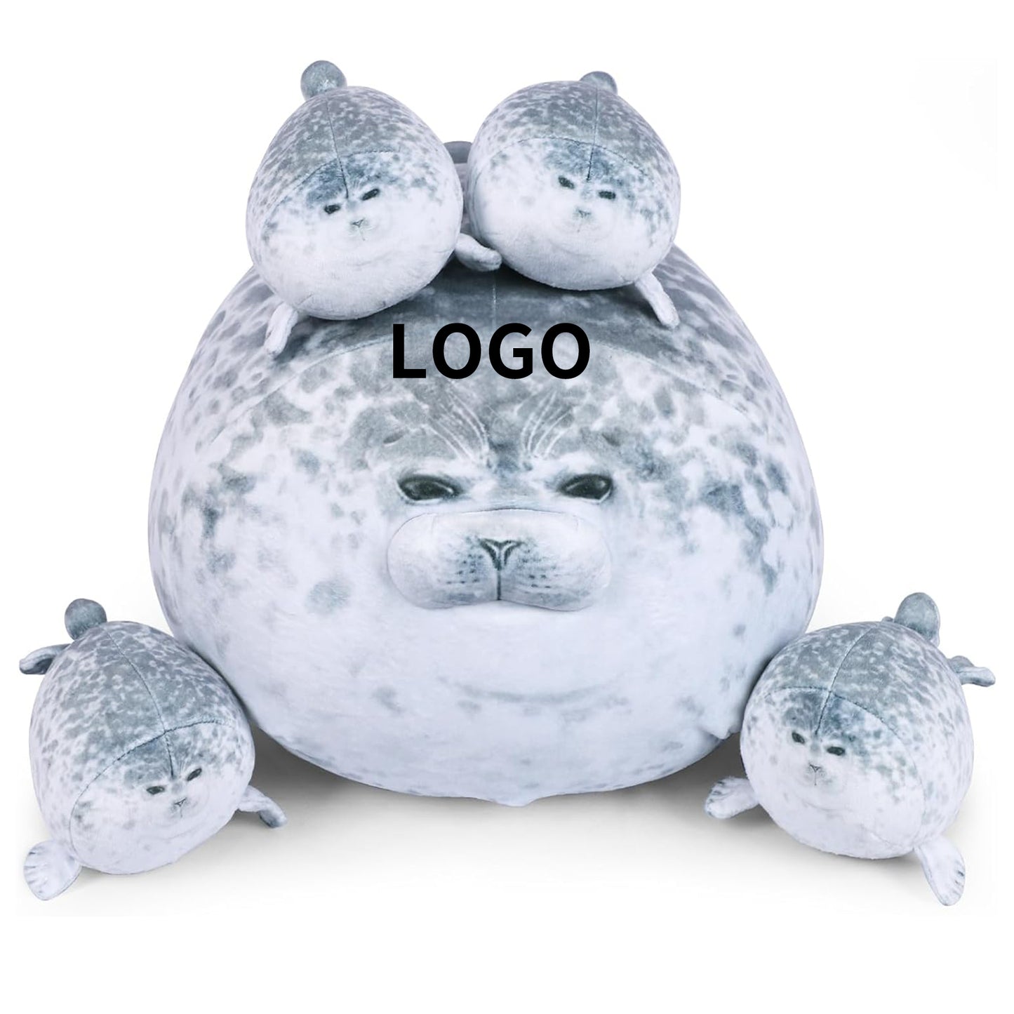 Chubby Blob Seal Pillow Cute Seal Plush Toy Cotton Stuffed Animals - Gray