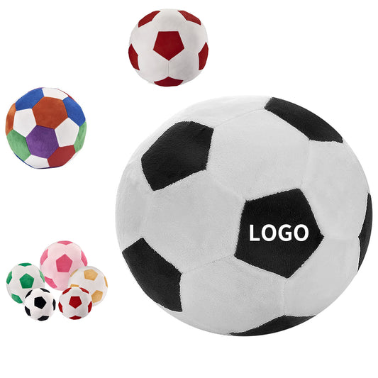 Plush Soccer Balls Fluffy Stuffed Soccer Ball Plush Pillow Soft Plush Soccer Ball Pillow - Black