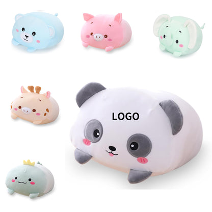 8 inch Cute Panda Plush Stuffed Squishy Animal Cylindrical Body Pillow - Black