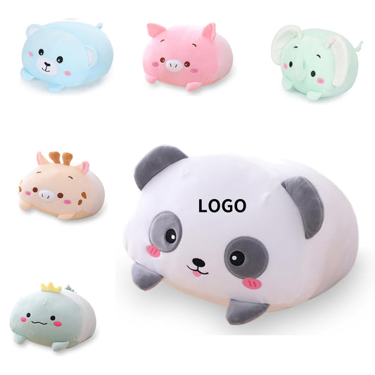 8 inch Cute Panda Plush Stuffed Squishy Animal Cylindrical Body Pillow - Black