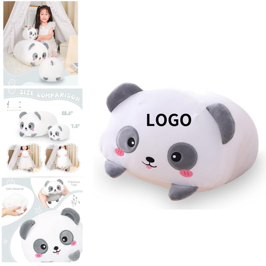 8 inch Cute Panda Plush Stuffed Squishy Animal Cylindrical Body Pillow - Black