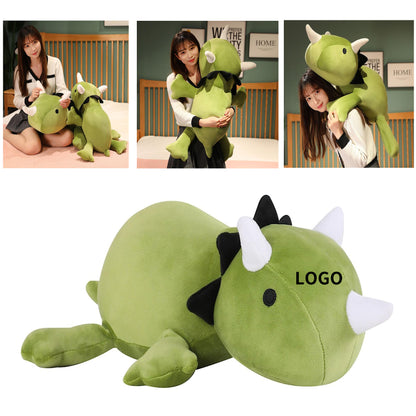 9.8 Inch Dinosaur Plushie Dino Throw Pillow - Green
