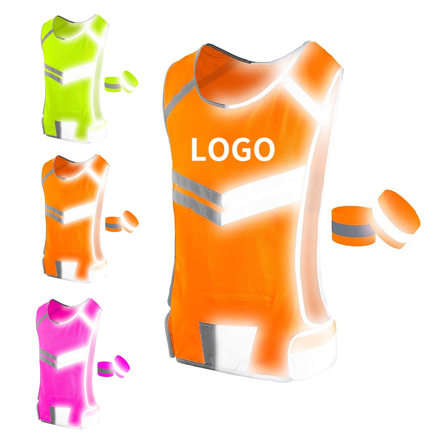 Reflective Running Vest at Night for Walkers - Pink