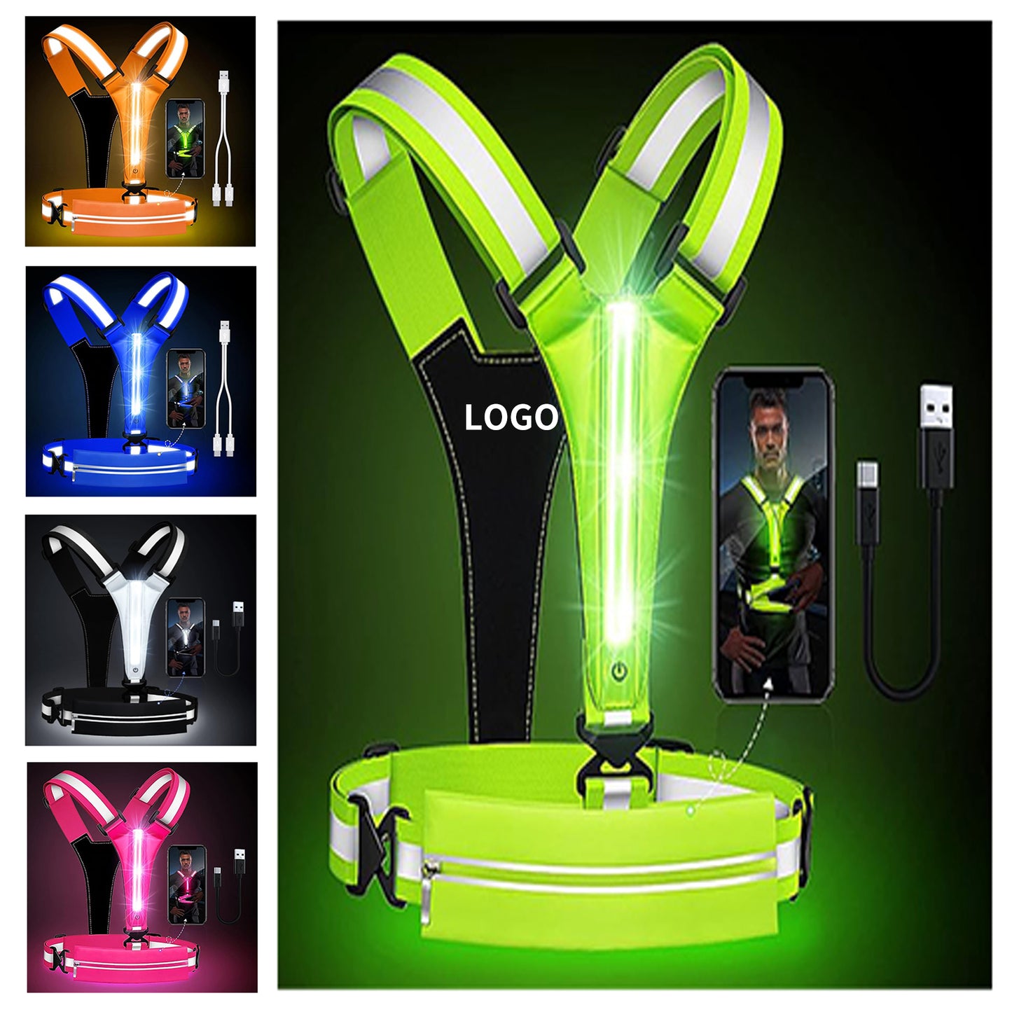 Reflective Vest Running Gear - Black