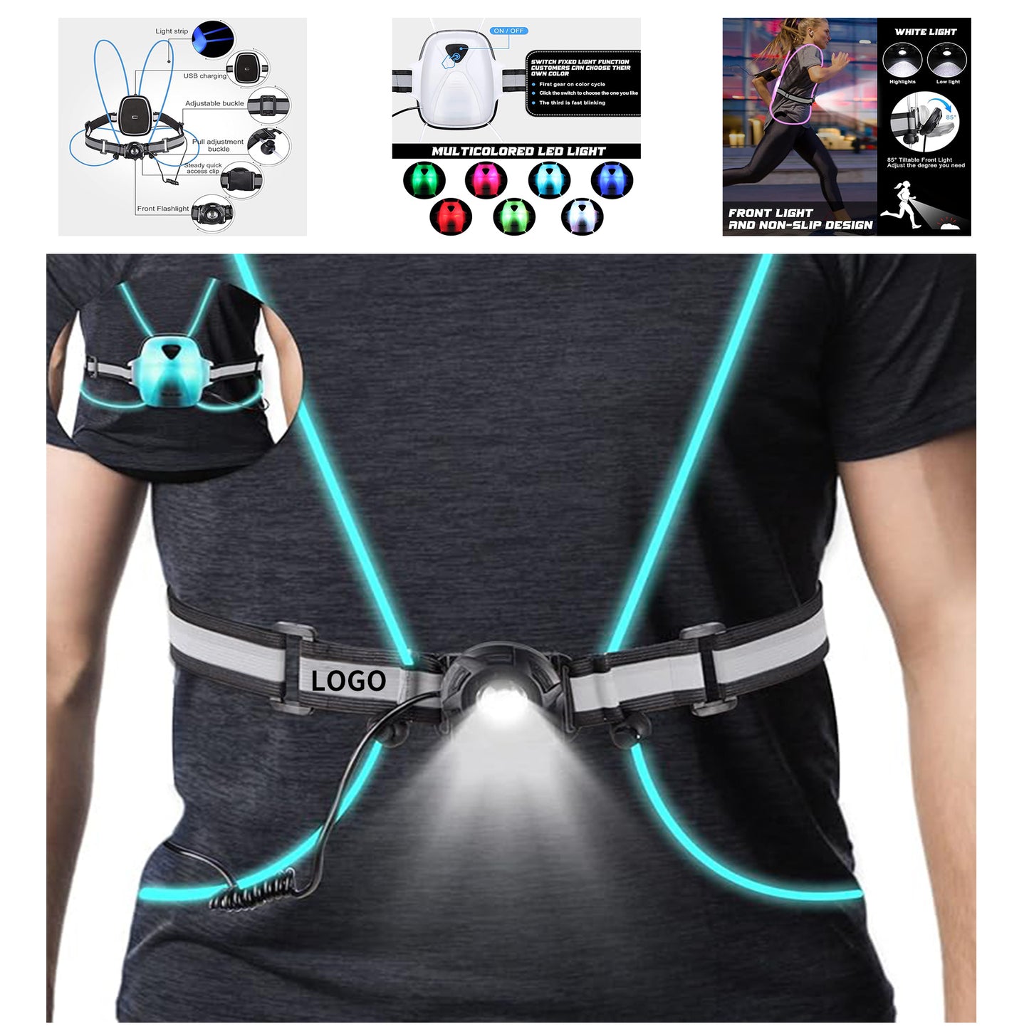 Safety Night Light Running Reflective Vest - Red